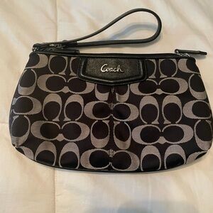 Coach Black and Gray Signature Wristlet